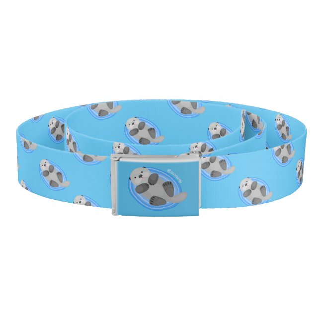 Cute happy sea otter cartoon illustration  belt (Coil)
