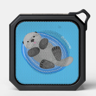 Cute happy sea otter cartoon illustration bluetooth speaker