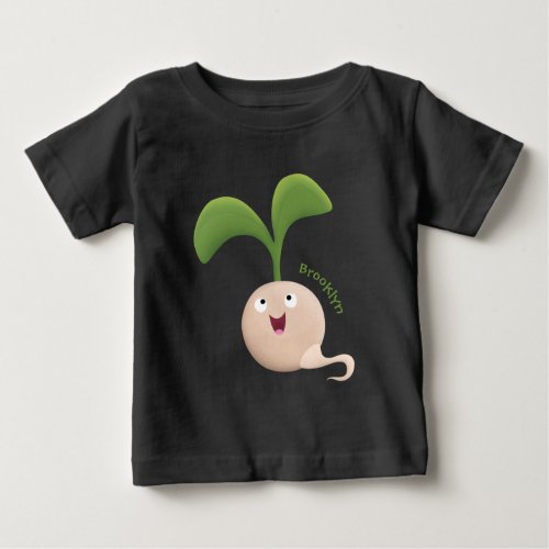 Cute happy seed sprout cartoon illustration baby T_Shirt