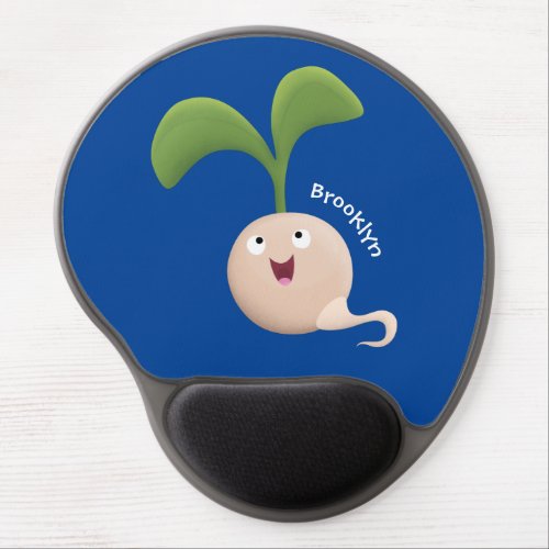 Cute happy seed sprout cartoon illustration gel mouse pad