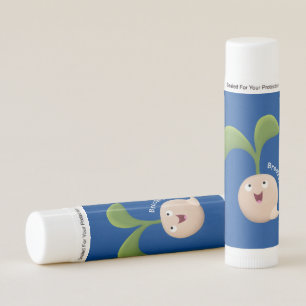 Cute happy seed sprout cartoon illustration lip balm