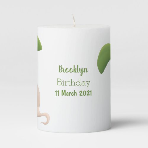 Cute happy seed sprout cartoon illustration pillar candle