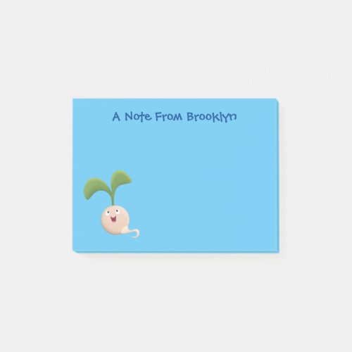Cute happy seed sprout cartoon illustration post_it notes