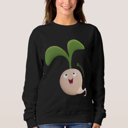 Cute happy seed sprout cartoon illustration sweatshirt