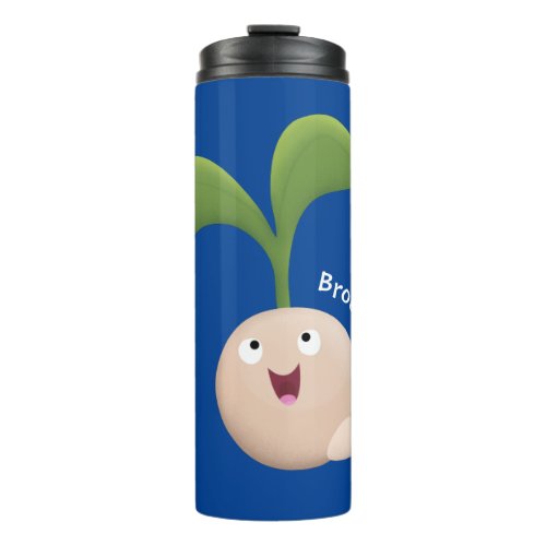 Cute happy seed sprout cartoon illustration thermal tumbler