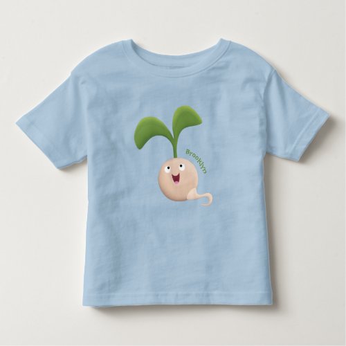Cute happy seed sprout cartoon illustration toddler t_shirt