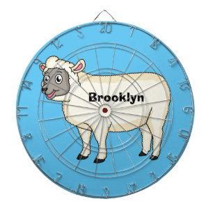 Cute happy sheep cartoon illustration dart board