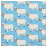 Cute happy sheep cartoon illustration fabric