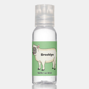 Cute happy sheep cartoon illustration hand sanitizer