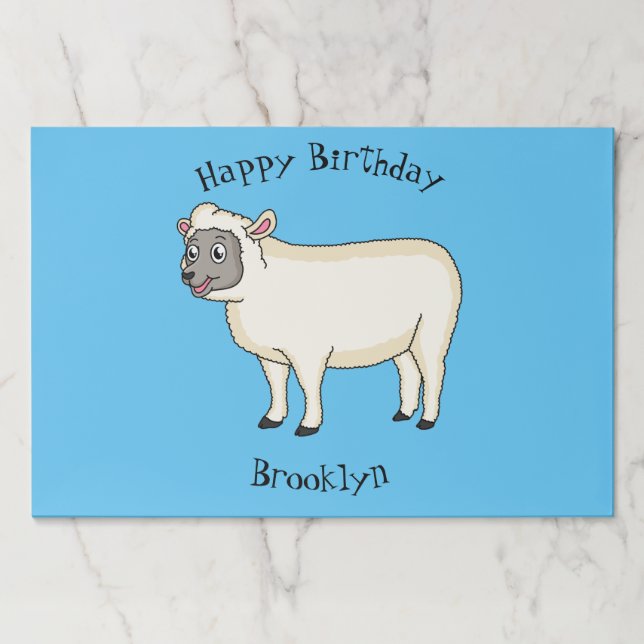 Cute happy sheep cartoon illustration paper pad (Front)