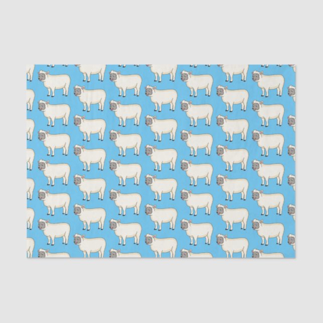 Cute happy sheep cartoon illustration tissue paper (Front)