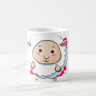 Cute Happy Sheep Kawaii Animal Coffee Mug