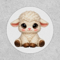 Cute Happy Sheep with Big Eyes Kawaii Farm Animal