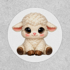 Cute Happy Sheep with Big Eyes Kawaii Farm Animal  Patch