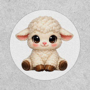 Cute Happy Sheep with Big Eyes Kawaii Farm Animal Patch