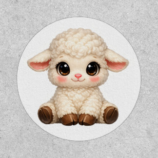 Cute Happy Sheep with Big Eyes Kawaii Farm Animal Patch