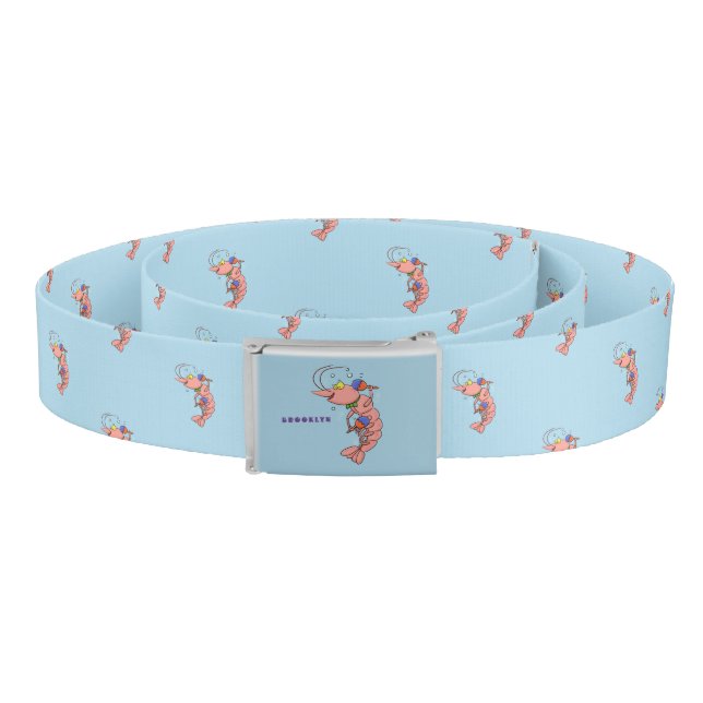 Cute happy shrimp, prawn cartoon belt (Coil)