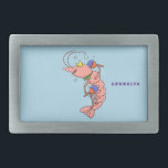 Cute happy shrimp, prawn cartoon belt buckle<br><div class="desc">It's a prawn or shrimp musical celebration with our cute cartoon character shaking a pair of maracas. Lots of fun!</div>