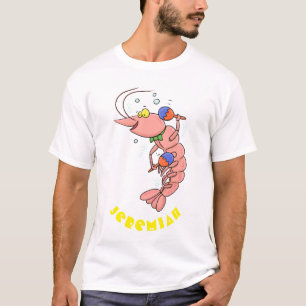 Cute happy shrimp, prawn cartoon T-Shirt