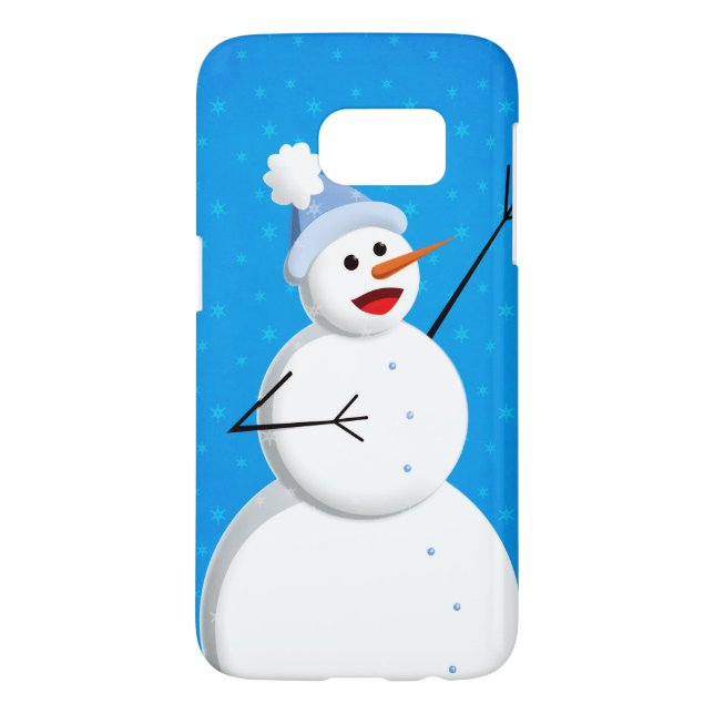 Cute Happy Singing Snowman Christmas Red Case-Mate Samsung Galaxy Case (Back)