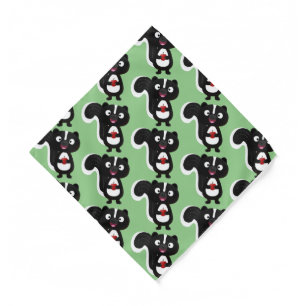 Cute happy skunk cartoon illustration bandana