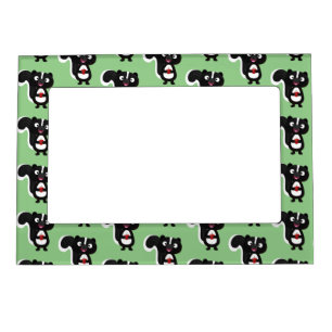 Cute happy skunk cartoon illustration magnetic frame