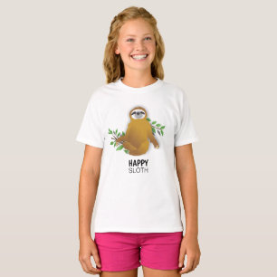 Cute Happy Sloth Sitting with Crossed Legs T-Shirt