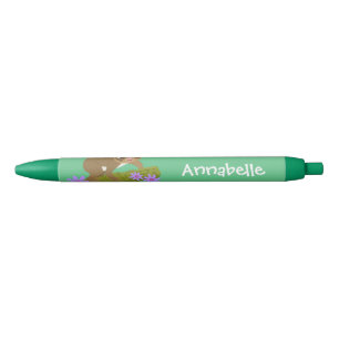 Cute happy slow loris on branch cartoon pen