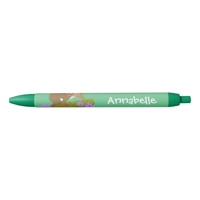 Cute happy slow loris on branch cartoon pen (Front)