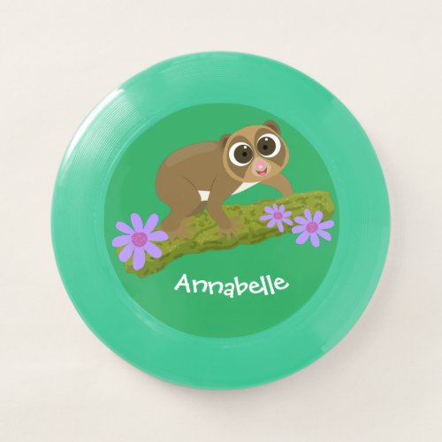 Cute happy slow loris on branch cartoon Wham_O frisbee