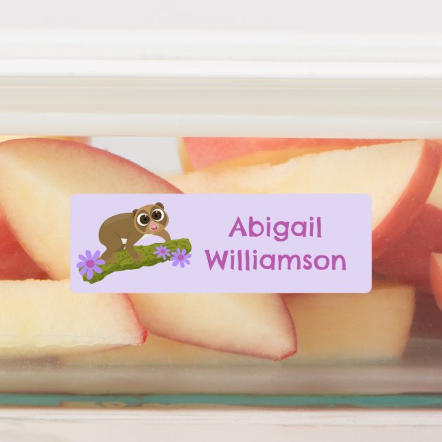 Cute happy slow loris personalized cartoon labels (Affixed)