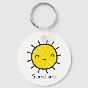Cute Happy Smile Sunshine Custom Text Keychain