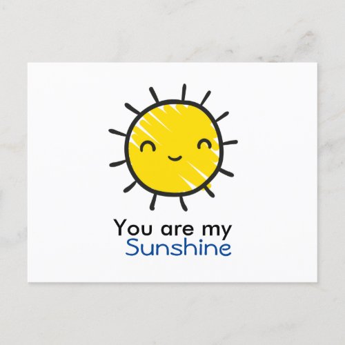 Cute Happy Smile Sunshine Custom Text  Postcard