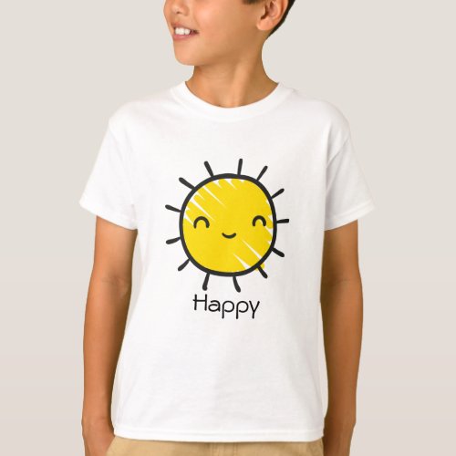 Cute Happy Smile Sunshine Custom Text  T_Shirt