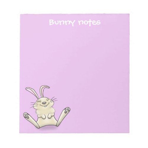 Cute happy smiling baby bunny rabbit cartoon notepad