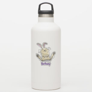 Cute happy smiling baby bunny rabbit cartoon sticker