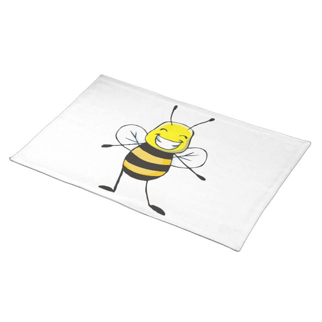 Cute Happy Smiling Bee Custom Placemats (On Table)