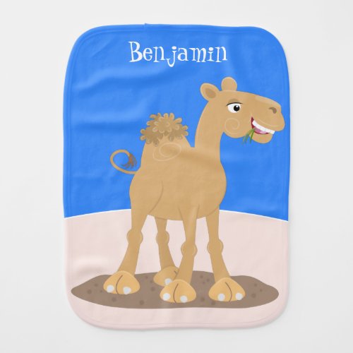 Cute happy smiling camel cartoon illustration baby burp cloth