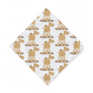 Cute happy smiling camel cartoon illustration bandana