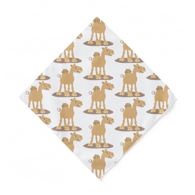 Cute happy smiling camel cartoon illustration bandana (Front)