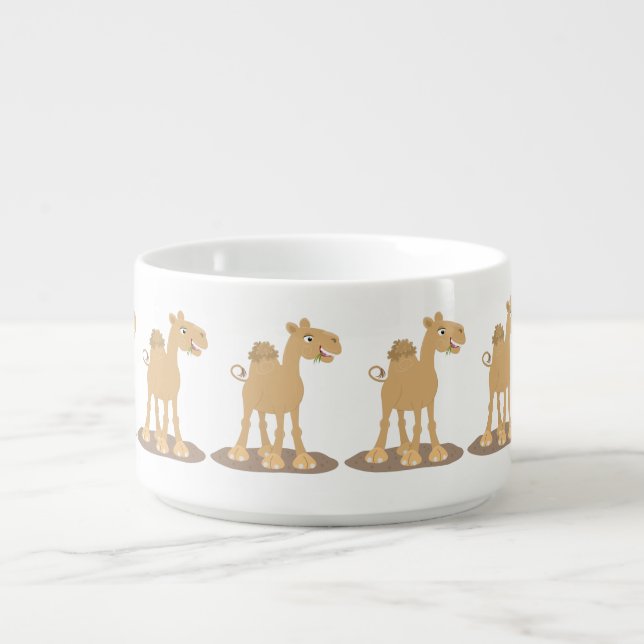 Cute happy smiling camel cartoon illustration bowl (Center)