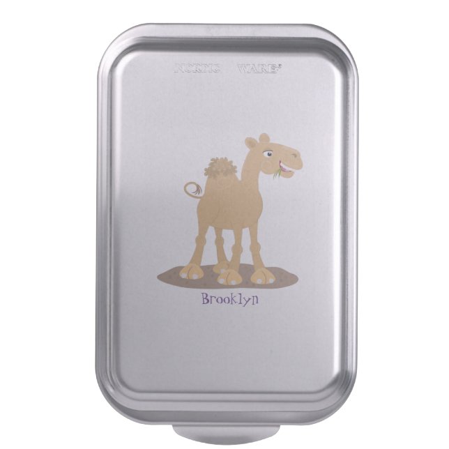 Cute happy smiling camel cartoon illustration cake pan (Front Vertical)