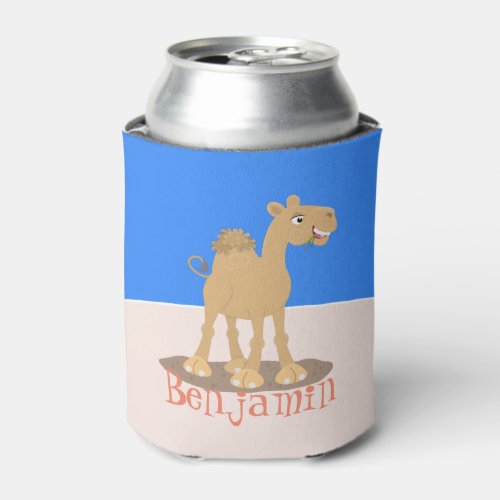 Cute happy smiling camel cartoon illustration can cooler