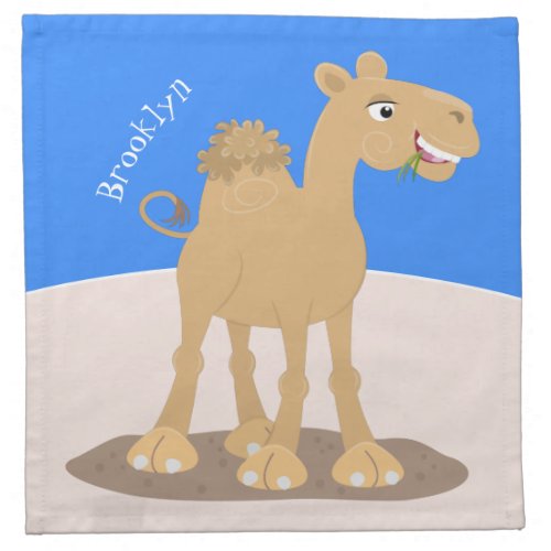 Cute happy smiling camel cartoon illustration cloth napkin