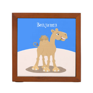 Cute happy smiling camel cartoon illustration desk organizer