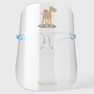 Cute happy smiling camel cartoon illustration face shield