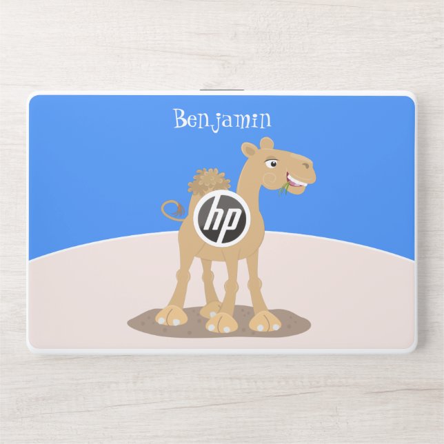 Cute happy smiling camel cartoon illustration HP laptop skin (Front)