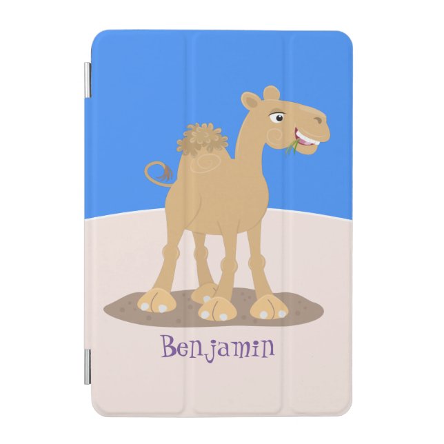 Cute happy smiling camel cartoon illustration iPad mini cover (Front)