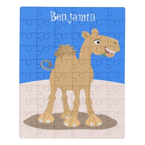 Cute happy smiling camel cartoon illustration jigsaw puzzle