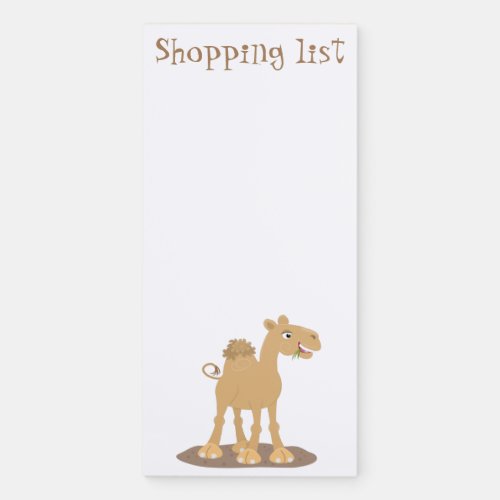 Cute happy smiling camel cartoon illustration magnetic notepad